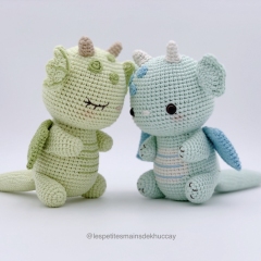 Devon and Devin the dragons amigurumi pattern by Khuc Cay