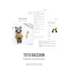 Toto Raccoon amigurumi pattern by Khuc Cay