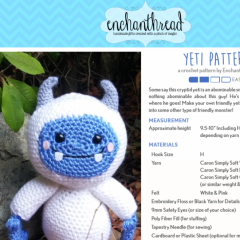 Happy Yeti amigurumi pattern by Enchanthread