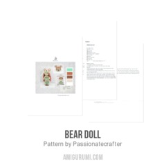 Bear doll amigurumi pattern by Passionatecrafter