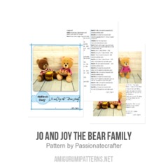 Jo and Joy the bear family amigurumi pattern by Passionatecrafter