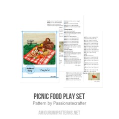 Picnic food play set amigurumi pattern by Passionatecrafter