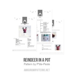 Reindeer in a Pot amigurumi pattern by P'tite Peste