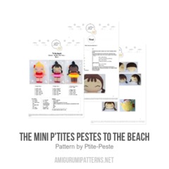 The mini P'tites Pestes to the beach amigurumi pattern by P'tite Peste