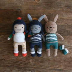 Bunny twins and Jack amigurumi pattern by Bigbebez