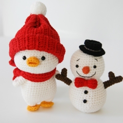 Duck with a snowman amigurumi pattern by Bigbebez