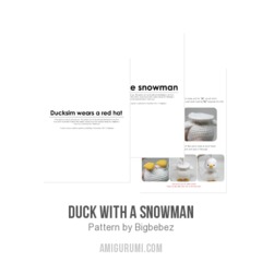 Duck with a snowman amigurumi pattern by Bigbebez