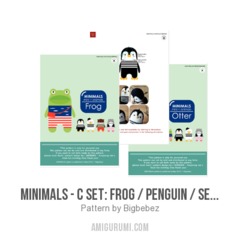 Minimals - C set: frog / penguin / seagull / otter / hippo amigurumi pattern by Bigbebez