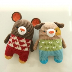 Minimals - A set: mouse / cat / dog / rabbit / milkcow amigurumi by Bigbebez