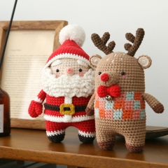 Minimals - Xmas set: Santa / Rudolph / Snowman / Bear tree / Elf amigurumi pattern by Bigbebez