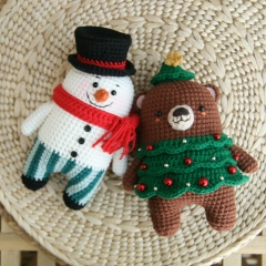 Minimals - Xmas set: Santa / Rudolph / Snowman / Bear tree / Elf amigurumi by Bigbebez