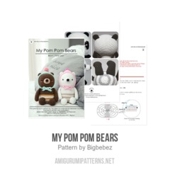 My pom pom bears amigurumi pattern by Bigbebez