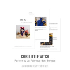 Chibi little witch amigurumi pattern by La Fabrique des Songes