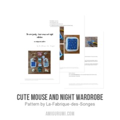 Cute mouse and night wardrobe amigurumi pattern by La Fabrique des Songes