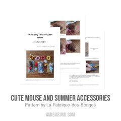 Cute mouse and summer accessories amigurumi pattern by La Fabrique des Songes