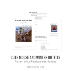 Cute mouse and winter outfits amigurumi pattern by La Fabrique des Songes
