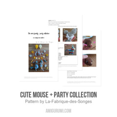 Cute mouse + party collection amigurumi pattern by La Fabrique des Songes