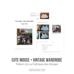 Cute mouse + vintage wardrobe amigurumi pattern by La Fabrique des Songes