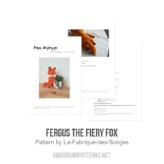 Fergus the fiery fox amigurumi pattern by La Fabrique des Songes