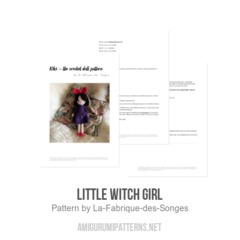 Little witch girl amigurumi pattern by La Fabrique des Songes