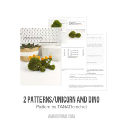 2 patterns/unicorn and dino amigurumi pattern by TANATIcrochet