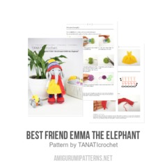 Best friend EMMA the Elephant amigurumi pattern by TANATIcrochet