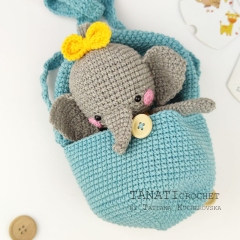 Hatching bag & Elephant amigurumi pattern by TANATIcrochet