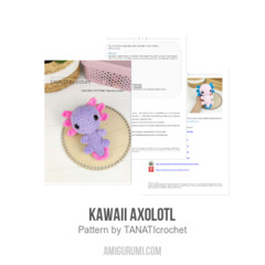 Kawaii axolotl amigurumi pattern by TANATIcrochet