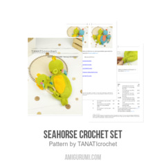 Seahorse crochet set amigurumi pattern by TANATIcrochet