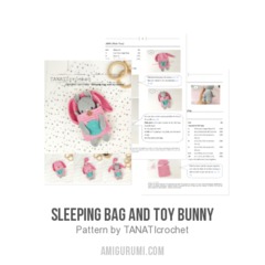 Sleeping bag and toy bunny amigurumi pattern by TANATIcrochet
