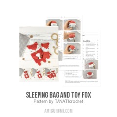 Sleeping bag and toy fox amigurumi pattern by TANATIcrochet