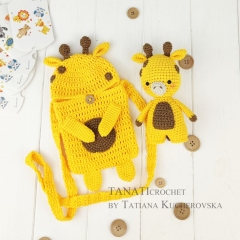 Sleeping bag and toy giraffe amigurumi pattern by TANATIcrochet