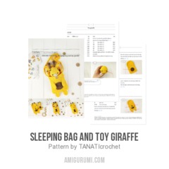 Sleeping bag and toy giraffe amigurumi pattern by TANATIcrochet