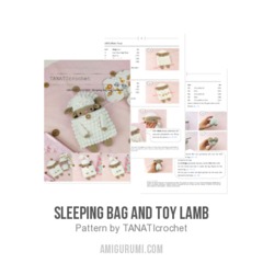 Sleeping bag and toy lamb amigurumi pattern by TANATIcrochet