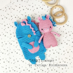 Sleeping bag and toy unicorn amigurumi pattern by TANATIcrochet