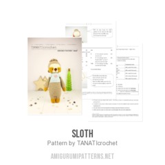 Sloth amigurumi pattern by TANATIcrochet