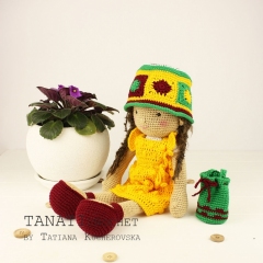 Summer outfit Theona doll amigurumi pattern by TANATIcrochet