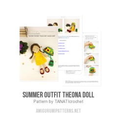 Summer outfit Theona doll amigurumi pattern by TANATIcrochet