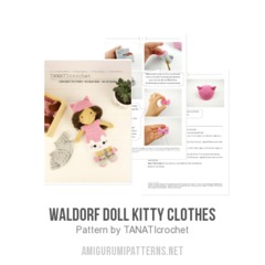 Waldorf doll Kitty clothes amigurumi pattern by TANATIcrochet
