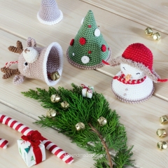 Christmas bells: the Reindeer, the Snowman and the Tree amigurumi by Jo handmade design