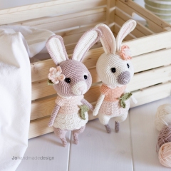 Peach & Coco the bunnies amigurumi by Jo handmade design