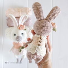 Peach & Coco the bunnies amigurumi pattern by Jo handmade design