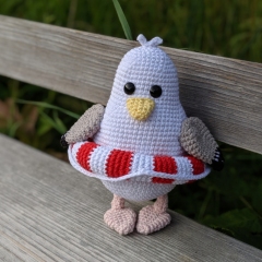 Funny seagull amigurumi by KnittedStoryBears