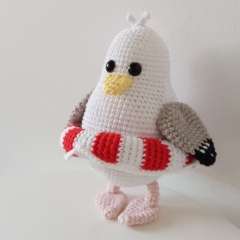 Funny seagull amigurumi pattern by KnittedStoryBears