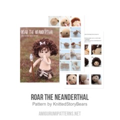 Roar the Neanderthal amigurumi pattern by KnittedStoryBears