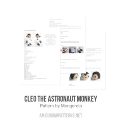 Cleo the astronaut monkey amigurumi pattern by Mongoreto