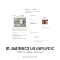 Halloween Ghost and Mini Pumpkins amigurumi pattern by Happyamigurumi