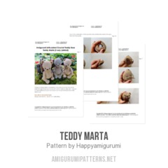 Teddy Marta amigurumi pattern by Happyamigurumi
