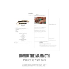 Bombu the Mammoth amigurumi pattern by Yum Yarn