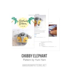Chubby Elephant amigurumi pattern by Yum Yarn